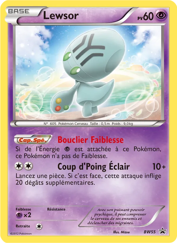 Carte Pokémon Lewsor BW55/101 de l'extension Promo BW