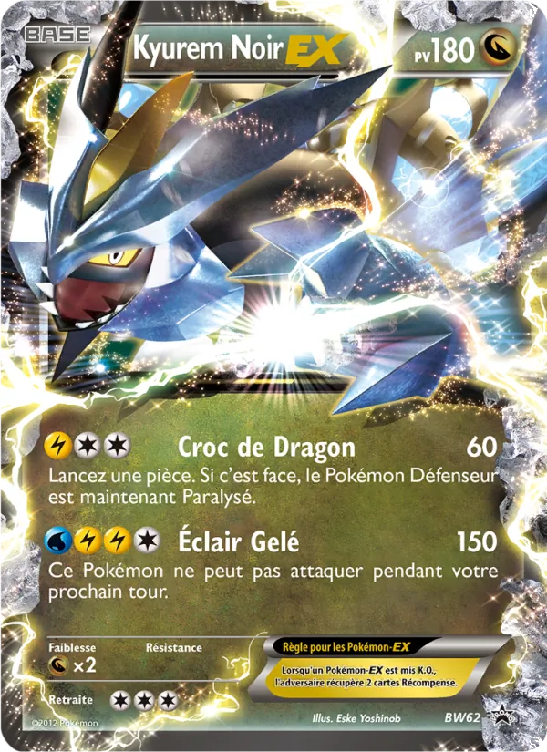 Carte Pokémon Kyurem Noir ex BW62/101 de l'extension Promo BW
