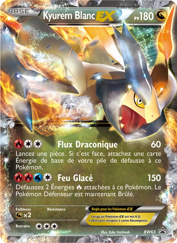 Carte Pokémon Kyurem Blanc ex BW63/101 de l'extension Promo BW