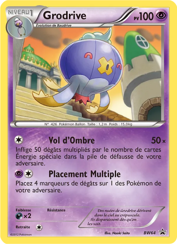Carte Pokémon Grodrive BW64/101 de l'extension Promo BW