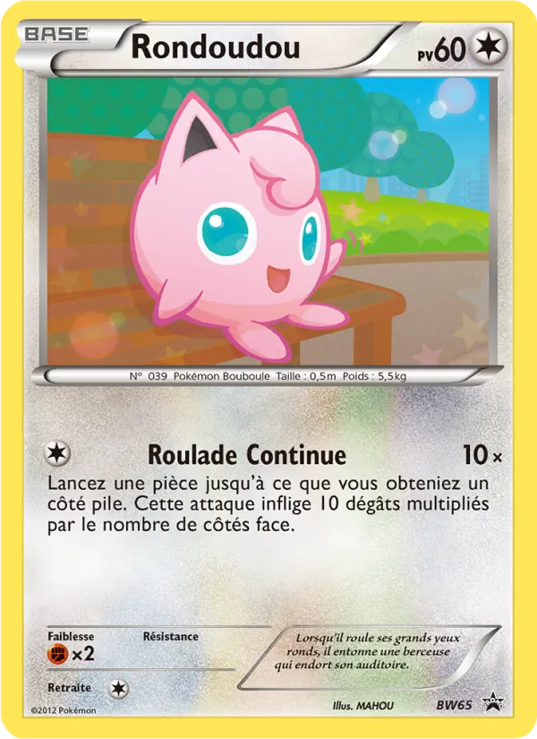 Carte Pokémon Rondoudou BW65/101 de l'extension Promo BW