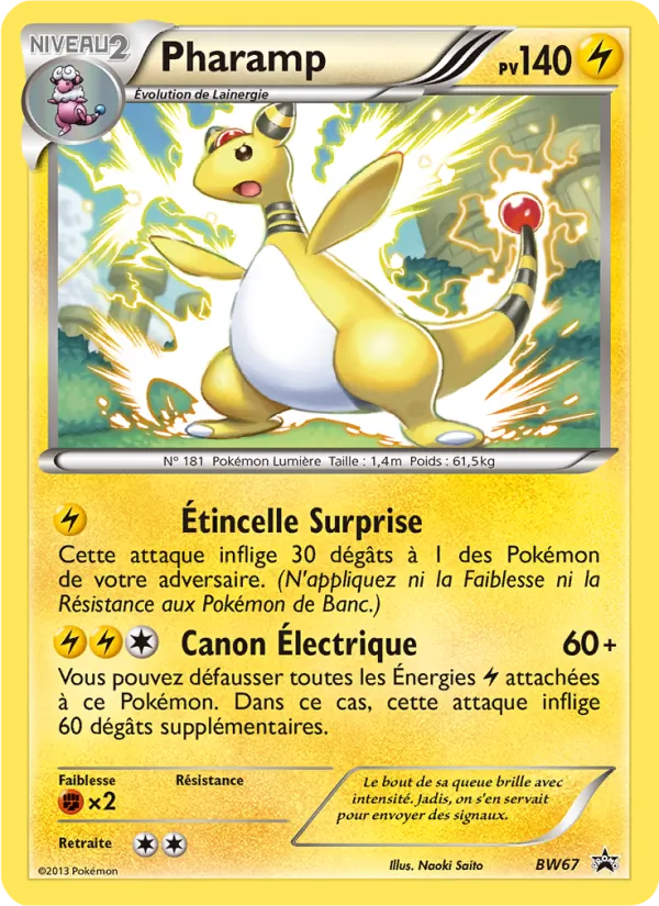 Carte Pokémon Pharamp BW67/101 de l'extension Promo BW