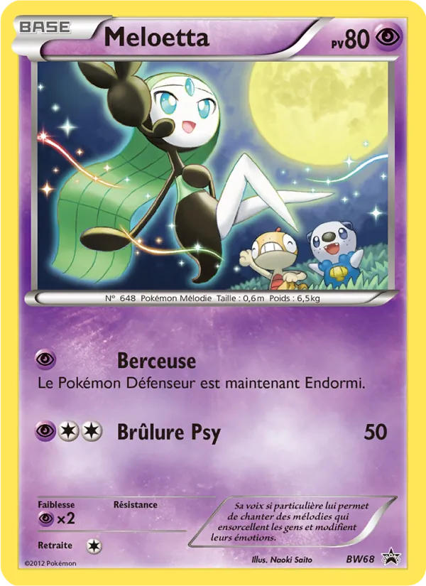 Carte Pokémon Meloetta BW68/101 de l'extension Promo BW
