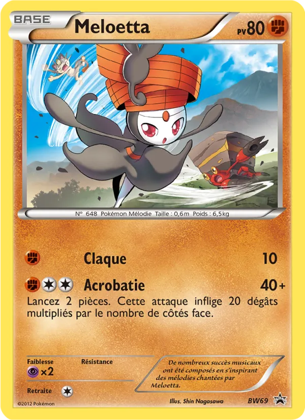 Carte Pokémon Meloetta BW69/101 de l'extension Promo BW