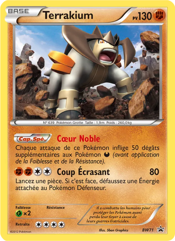Carte Pokémon Terrakium BW71/101 de l'extension Promo BW