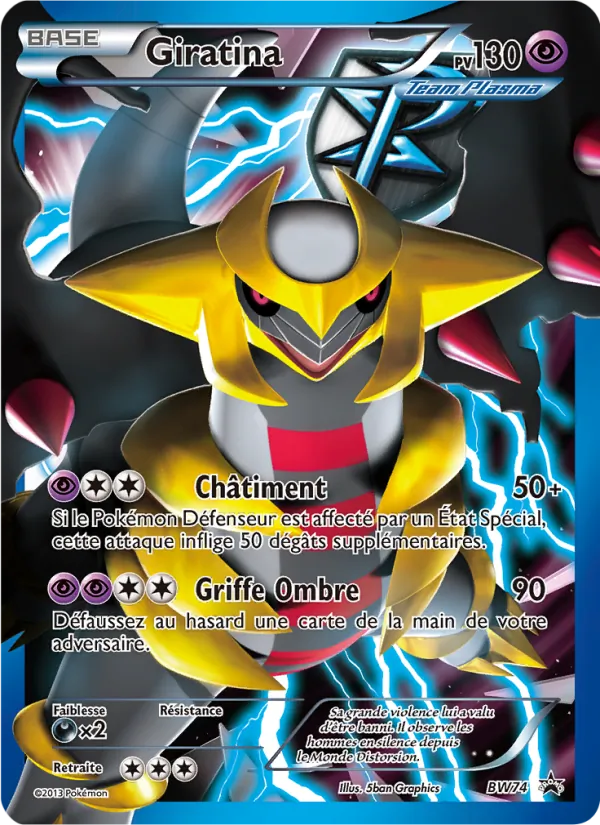 Carte Pokémon Giratina BW74/101 de l'extension Promo BW