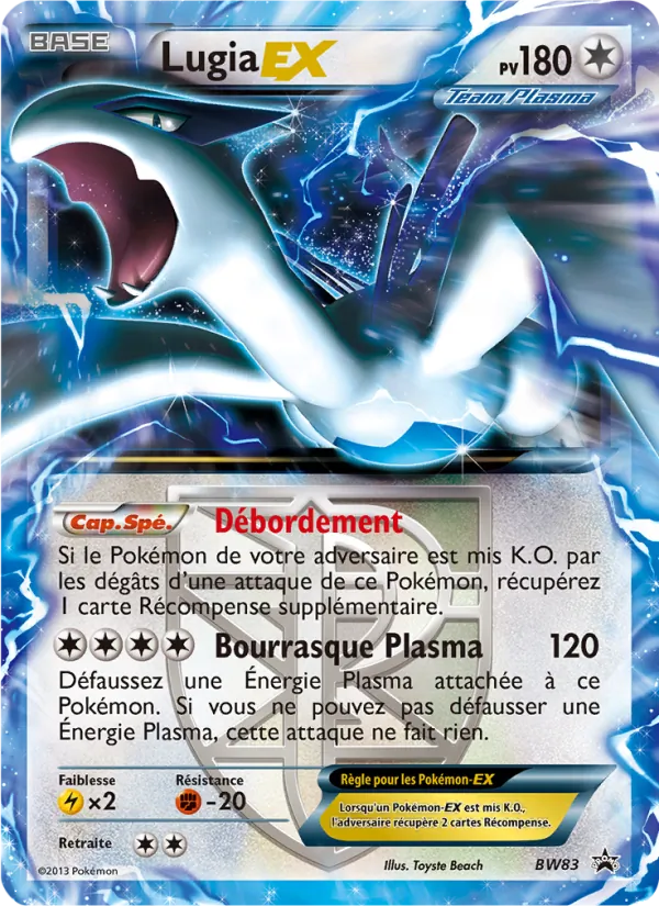 Carte Pokémon Lugia ex BW83/101 de l'extension Promo BW