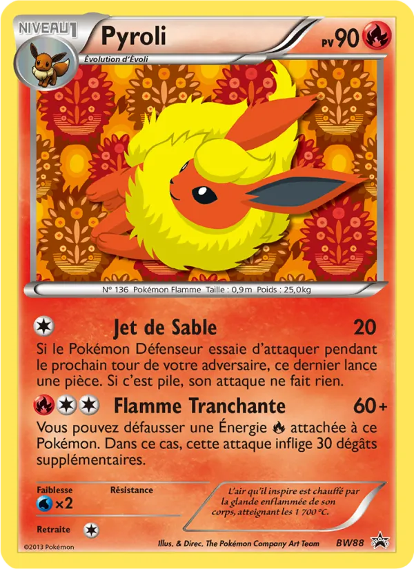 Carte Pokémon Pyroli BW88/101 de l'extension Promo BW