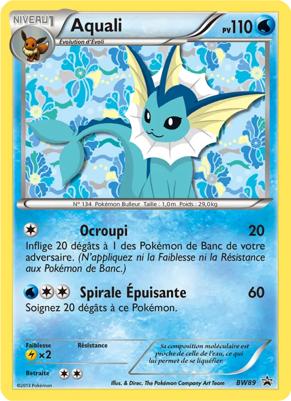 Carte Pokémon Aquali BW89/101 de l'extension Promo BW