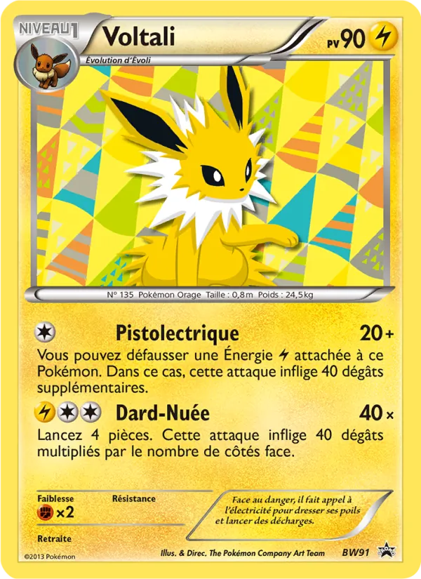 Carte Pokémon Voltali BW91/101 de l'extension Promo BW
