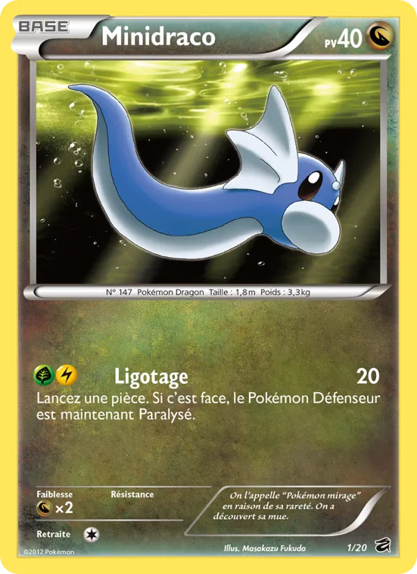 Carte Pokémon Minidraco 1/20 de l'extension Coffre des Dragons