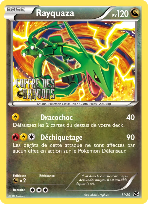 Carte Pokémon Rayquaza 11/20 de l'extension Coffre des Dragons