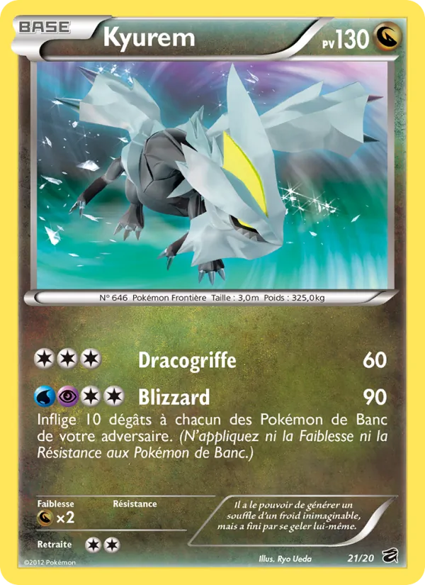 Carte Pokémon Kyurem 21/20 de l'extension Coffre des Dragons