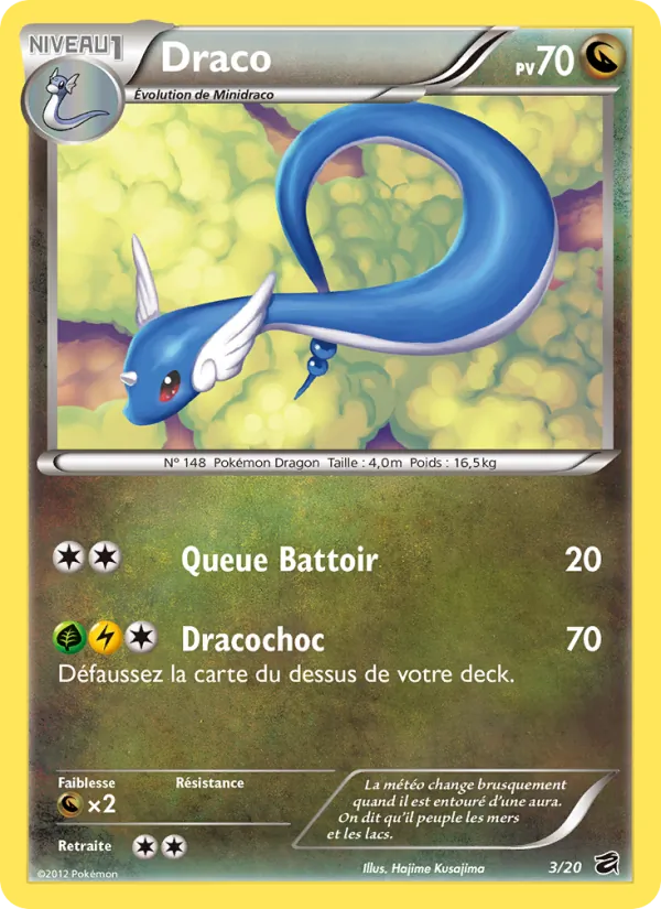 Carte Pokémon Draco 3/20 de l'extension Coffre des Dragons