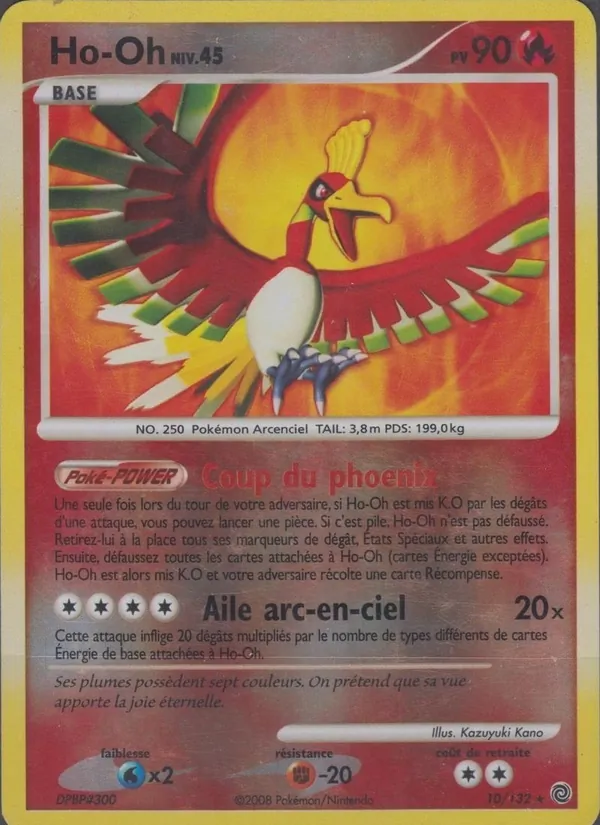 Carte Pokémon Ho-Oh 10/132 de l'extension Merveilles Secrètes