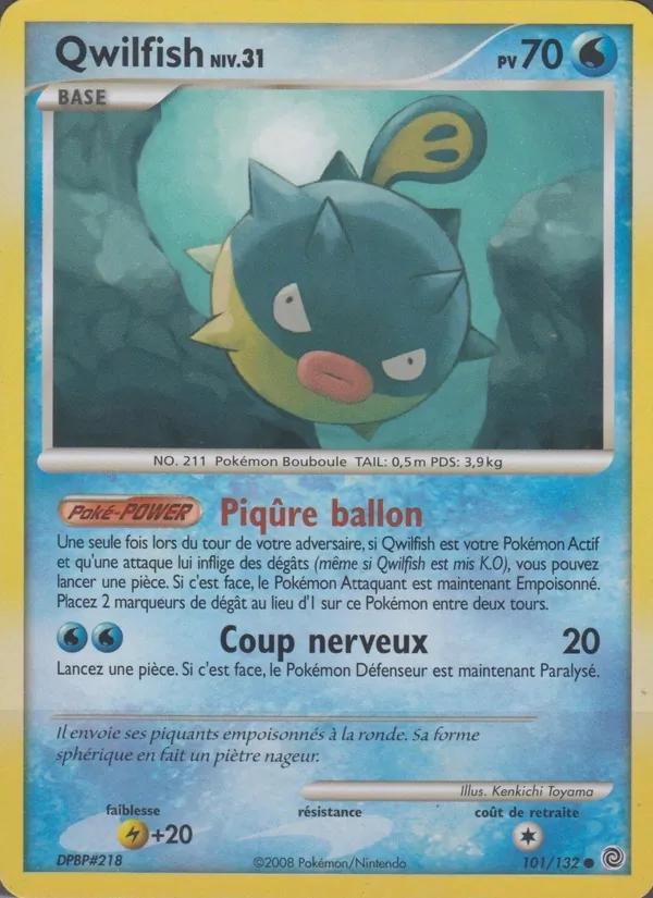 Carte Pokémon Qwilfish 101/132 de l'extension Merveilles Secrètes