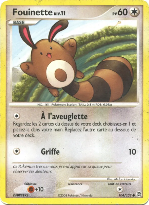 Carte Pokémon Fouinette 104/132 de l'extension Merveilles Secrètes