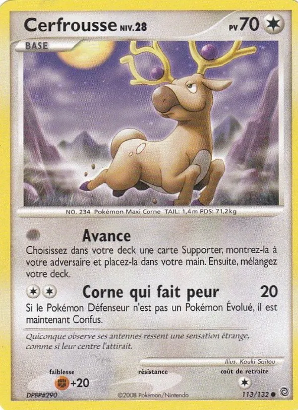 Carte Pokémon Cerfrousse 113/132 de l'extension Merveilles Secrètes