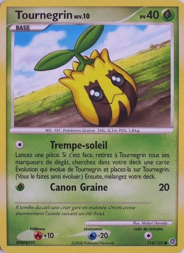 Carte Pokémon Tournegrin 114/132 de l'extension Merveilles Secrètes