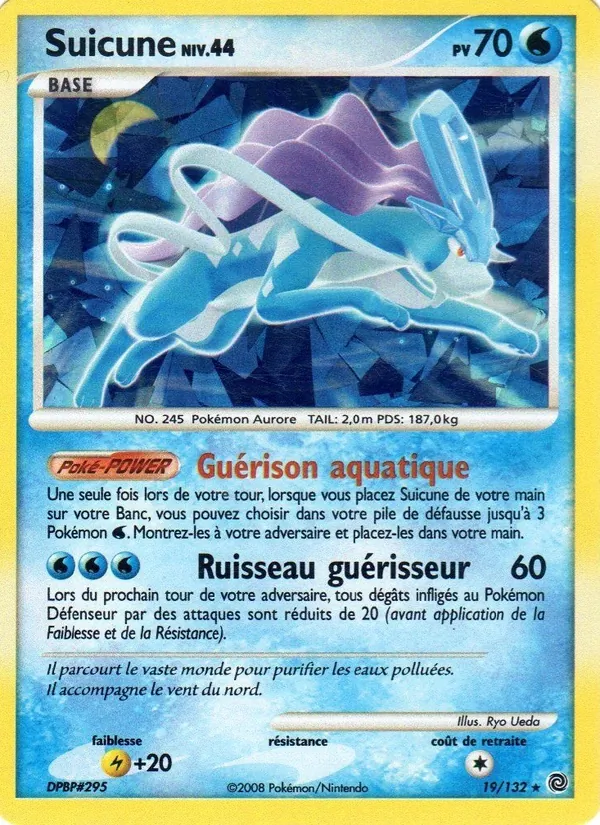 Carte Pokémon Suicune 19/132 de l'extension Merveilles Secrètes
