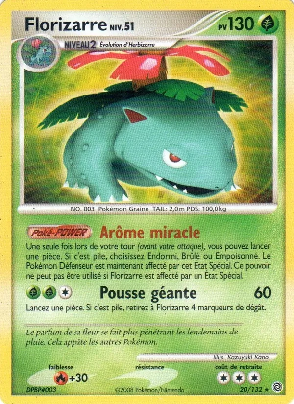 Carte Pokémon Florizarre 20/132 de l'extension Merveilles Secrètes