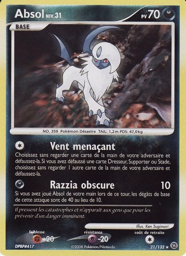 Carte Pokémon Absol 21/132 de l'extension Merveilles Secrètes
