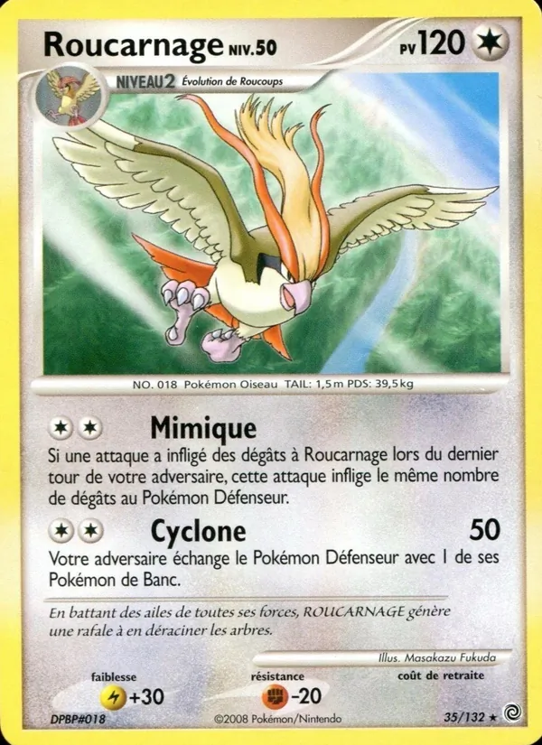 Carte Pokémon Roucarnage 35/132 de l'extension Merveilles Secrètes