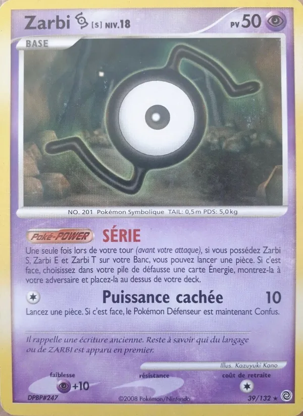 Carte Pokémon Zarbi S 39/132 de l'extension Merveilles Secrètes