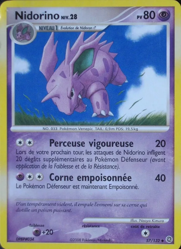 Carte Pokémon Nidorino 57/132 de l'extension Merveilles Secrètes