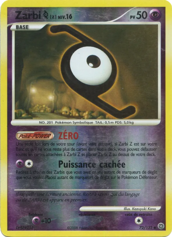 Carte Pokémon Zarbi Z 72/132 de l'extension Merveilles Secrètes