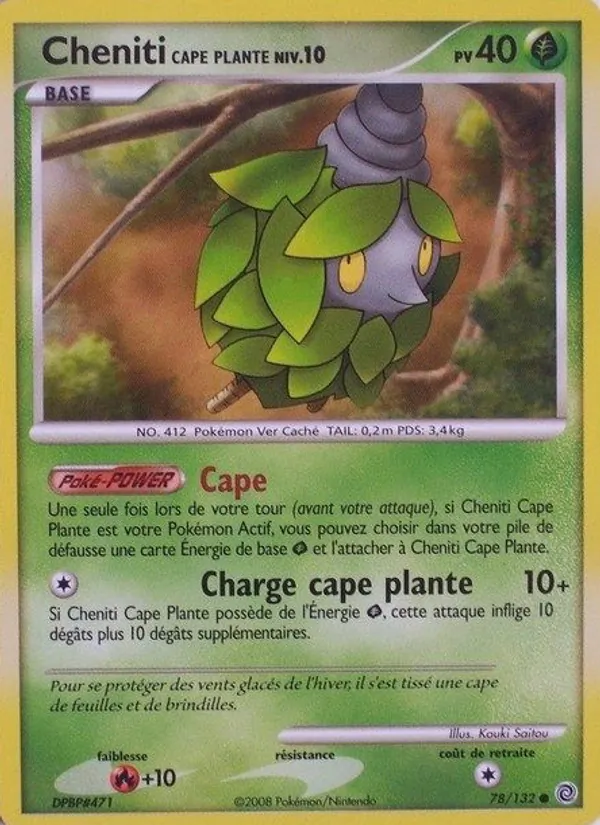 Carte Pokémon Cheniti Cape Plante 78/132 de l'extension Merveilles Secrètes