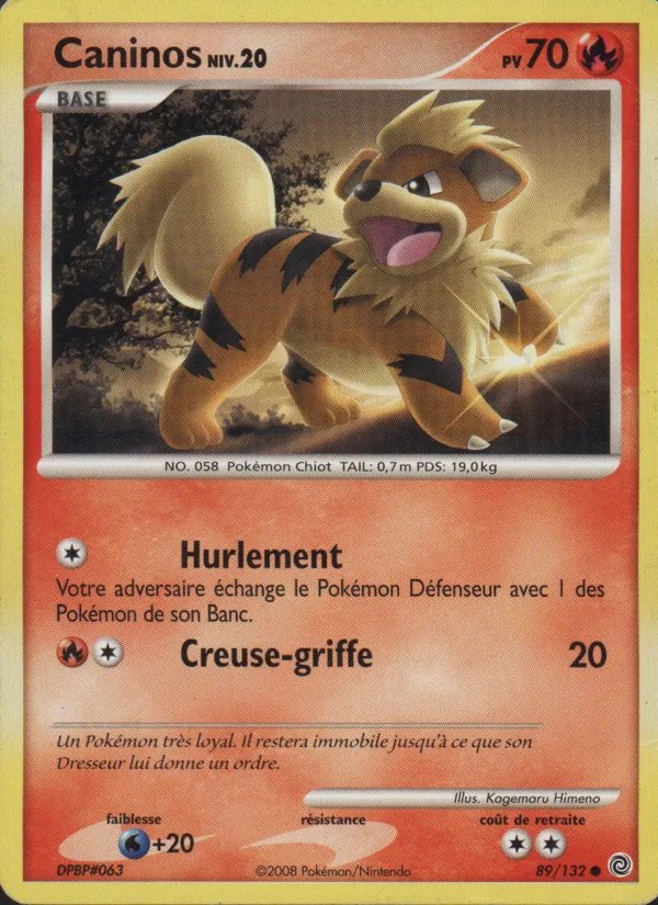 Carte Pokémon Caninos 89/132 de l'extension Merveilles Secrètes