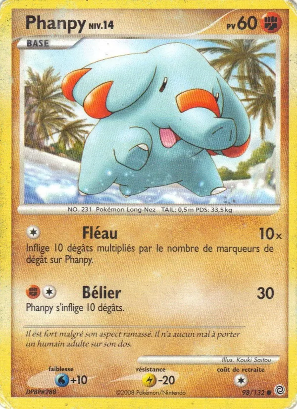 Carte Pokémon Phanpy 98/132 de l'extension Merveilles Secrètes