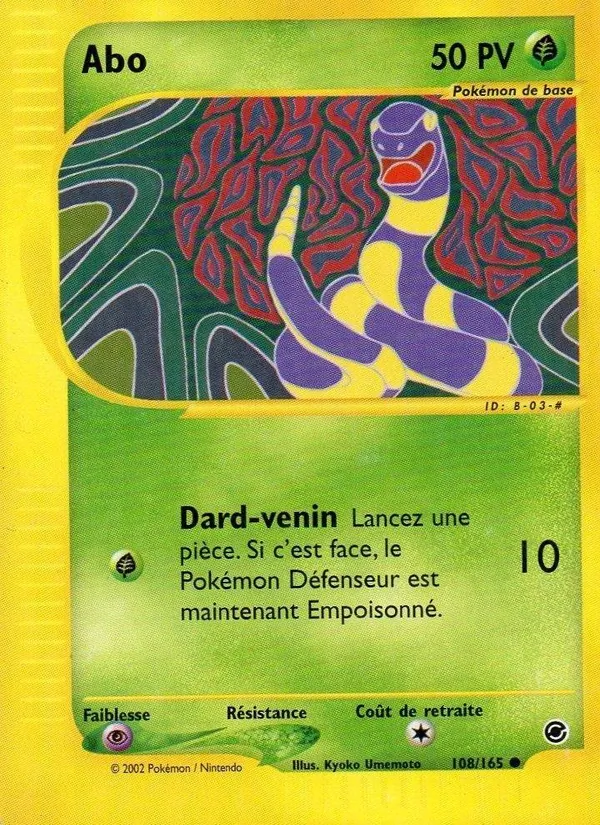Carte Pokémon Abo 108/165 de l'extension Expedition
