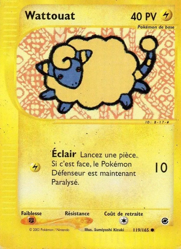 Carte Pokémon Wattouat 119/165 de l'extension Expedition