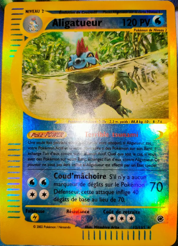 Carte Pokémon Aligatueur 12/165 de l'extension Expedition