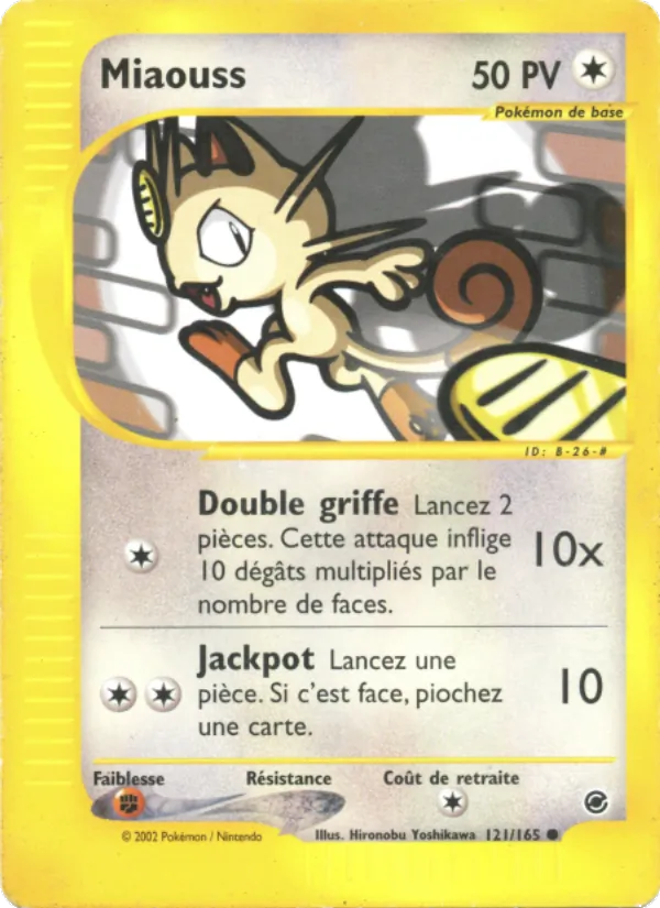 Carte Pokémon Miaouss 121/165 de l'extension Expedition