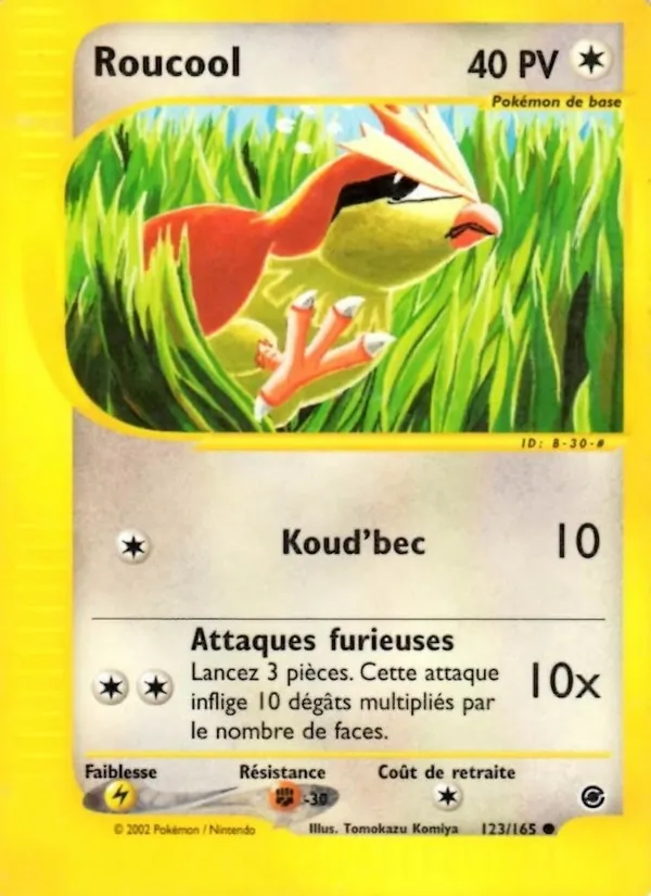 Carte Pokémon Roucool 123/165 de l'extension Expedition