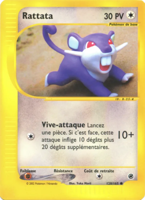 Carte Pokémon Rattata 128/165 de l'extension Expedition
