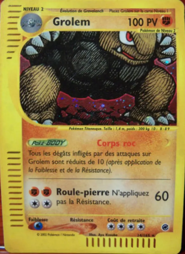 Carte Pokémon Grolem 14/165 de l'extension Expedition