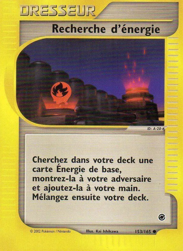 Carte Pokémon Recherche d'énergie 153/165 de l'extension Expedition