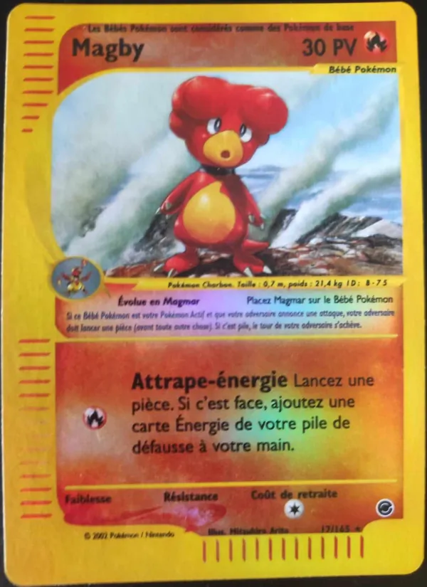 Carte Pokémon Magby 17/165 de l'extension Expedition