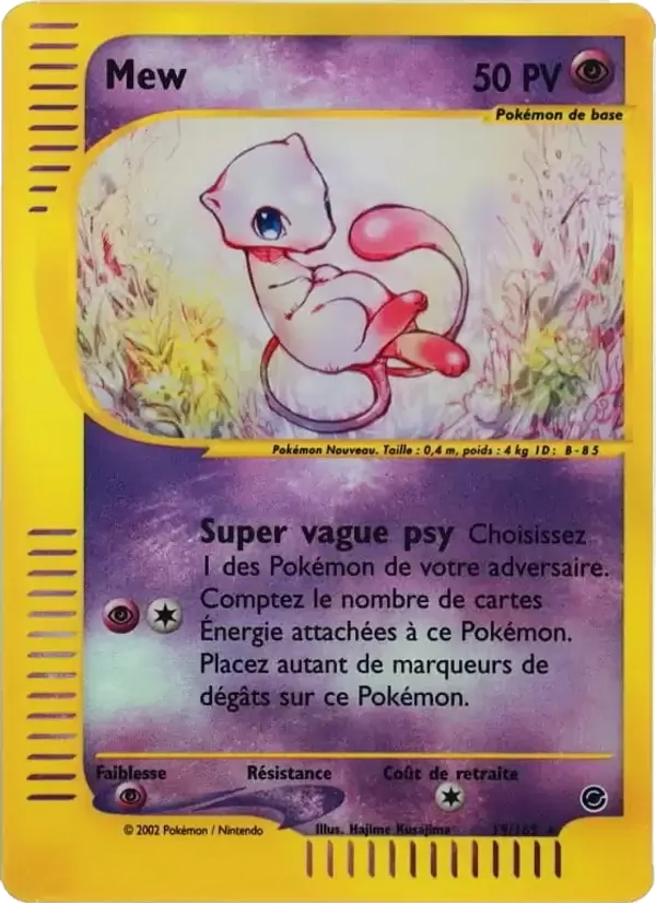 Carte Pokémon Mew 19/165 de l'extension Expedition