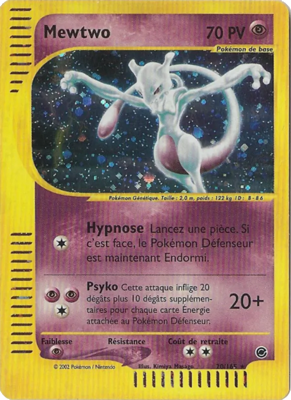 Carte Pokémon Mewtwo 20/165 de l'extension Expedition