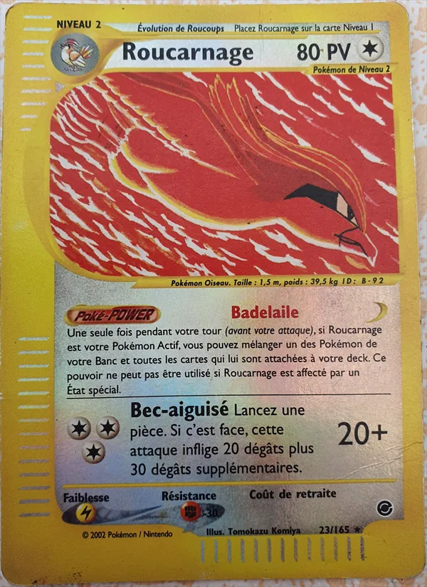 Carte Pokémon Roucarnage 23/165 de l'extension Expedition