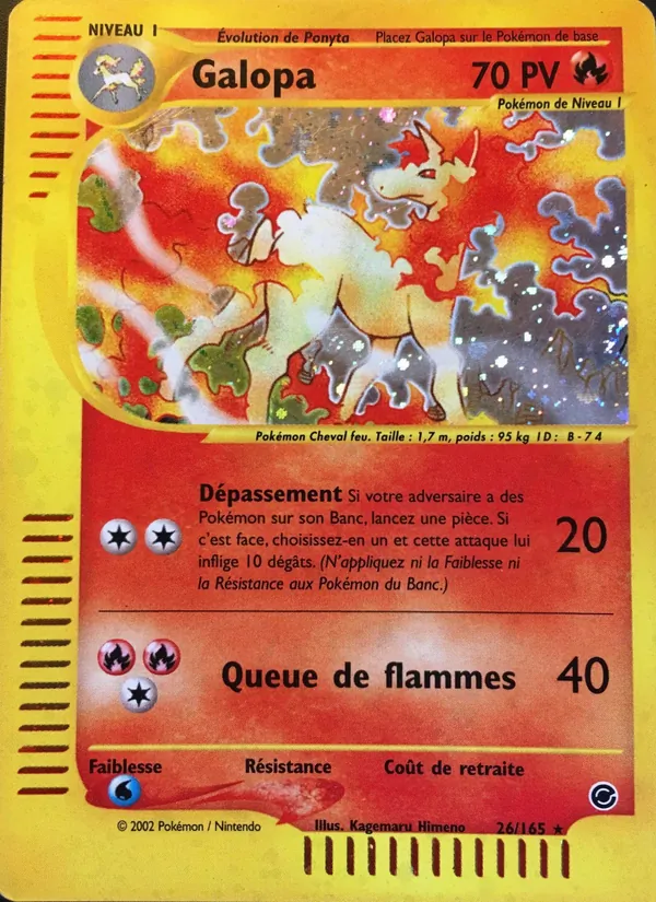 Carte Pokémon Galopa 26/165 de l'extension Expedition