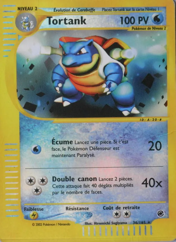 Carte Pokémon Tortank 36/165 de l'extension Expedition