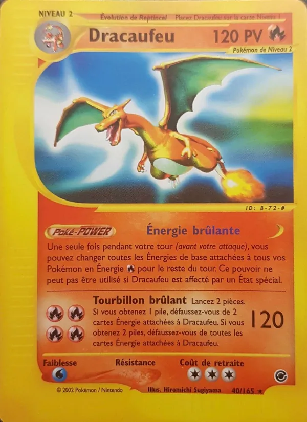 Carte Pokémon Dracaufeu 40/165 de l'extension Expedition