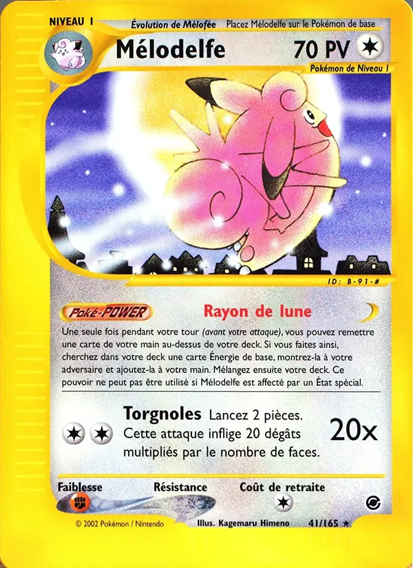Carte Pokémon Mélodelfe 41/165 de l'extension Expedition