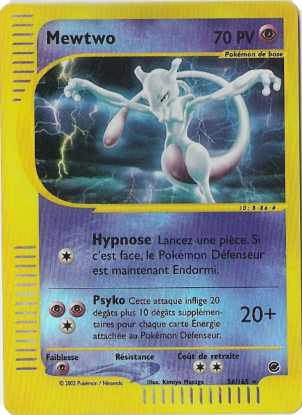 Carte Pokémon Mewtwo 56/165 de l'extension Expedition